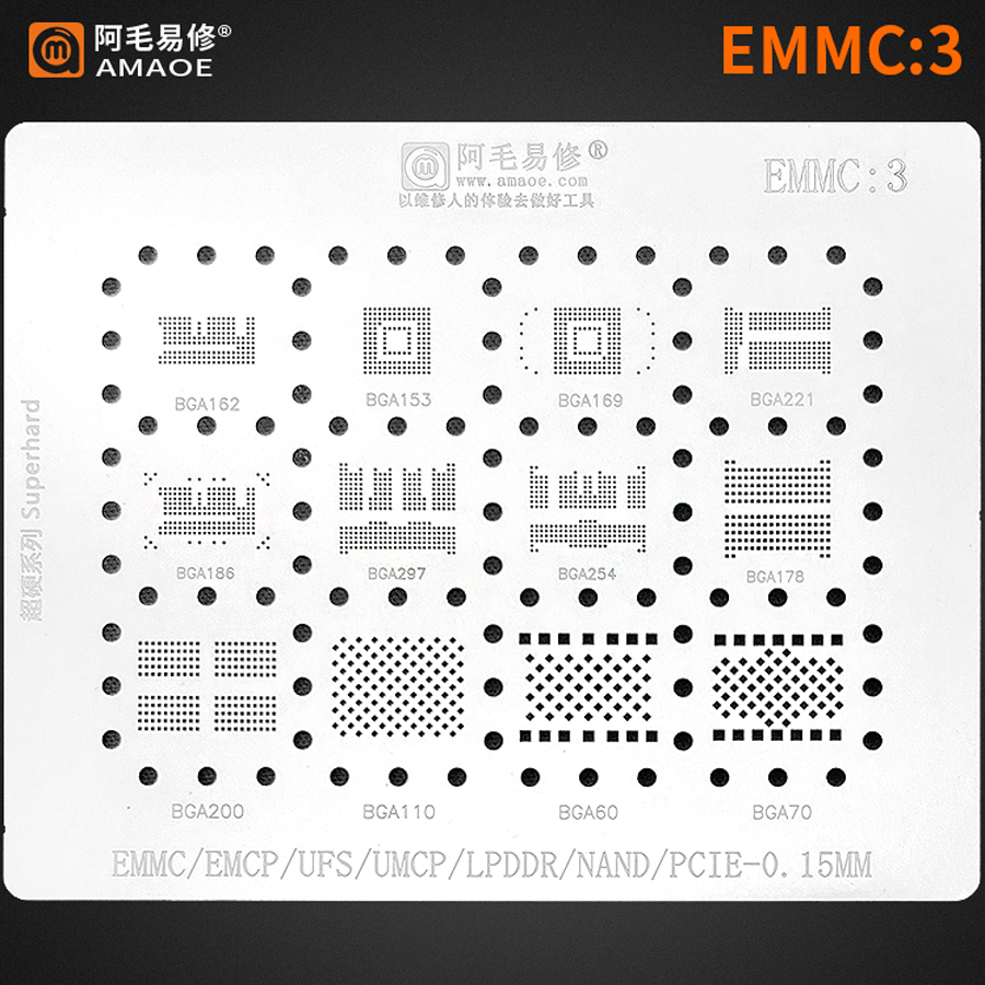 Tasmota Flash Tool - AMAOE EMMC3 BGA リボールステンシル Android Nand