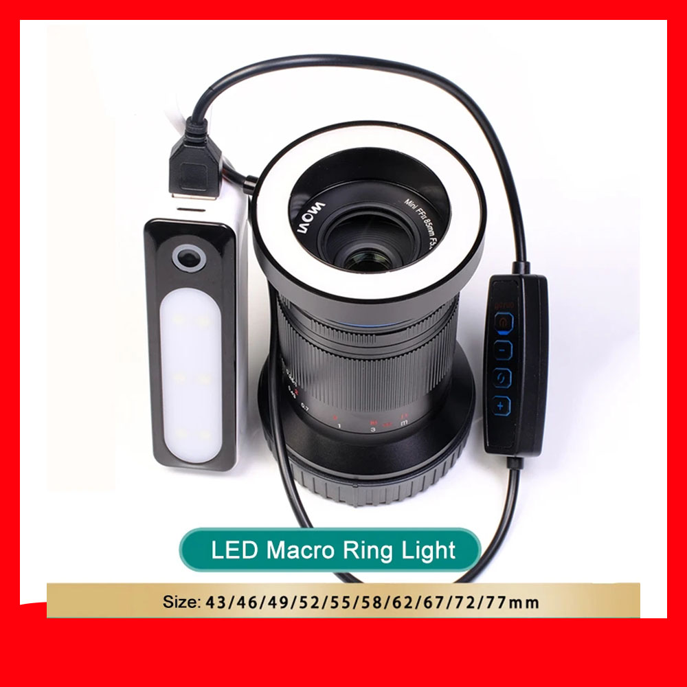 Tasmota Flash Tool - 43 〜 77 ミリメートル調光可能な LED マクロフラッシュリングライトユニバーサルマクロ写真ツールキヤノンニコンソニー