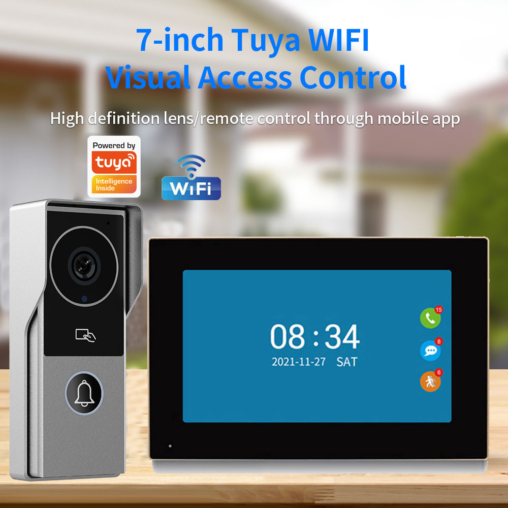 Smart Doorbell Wired - Wifiビデオドアベルシステム1080PビジュアルドアホンドアベルカメラサポートTuyaアプリビデオインターホンキット（家庭、別荘、アパート用）