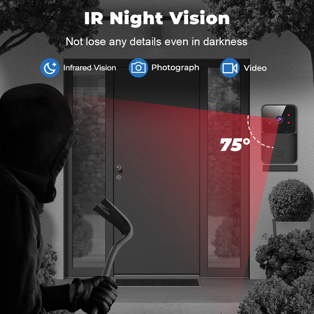 2026 WiFiビデオドアベル 1080P Tuyaスマー - Smart Doorbell Wired のレビューと価格