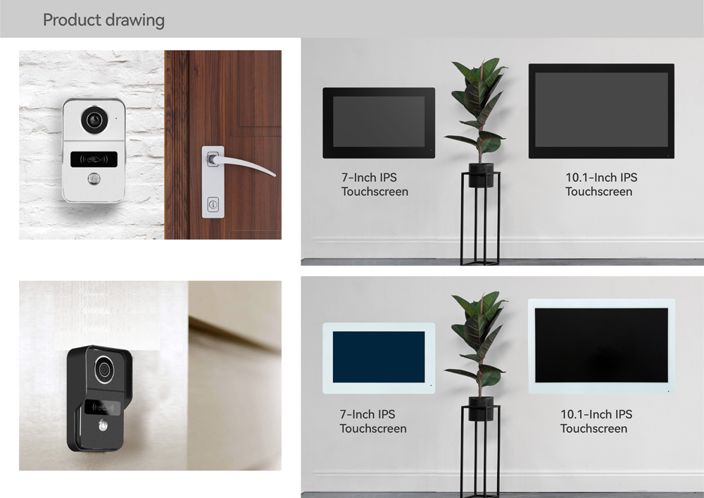 LCD TUYA 2線式10/7インチカラータッチスクリーン - Smart Doorbell Wired のレビューと価格
