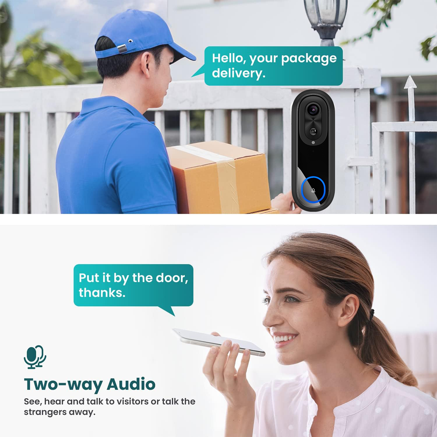 5G 2.4G WiFi ビデオドアベル 1080P ワイヤ - Smart Doorbell Wired のレビューと価格
