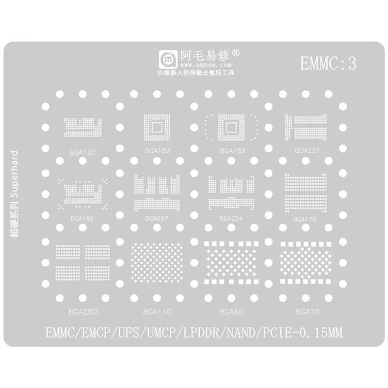 AMAOE EMMC3 BGA リボールステンシル Andr - Tasmota Flash Tool のレビューと価格