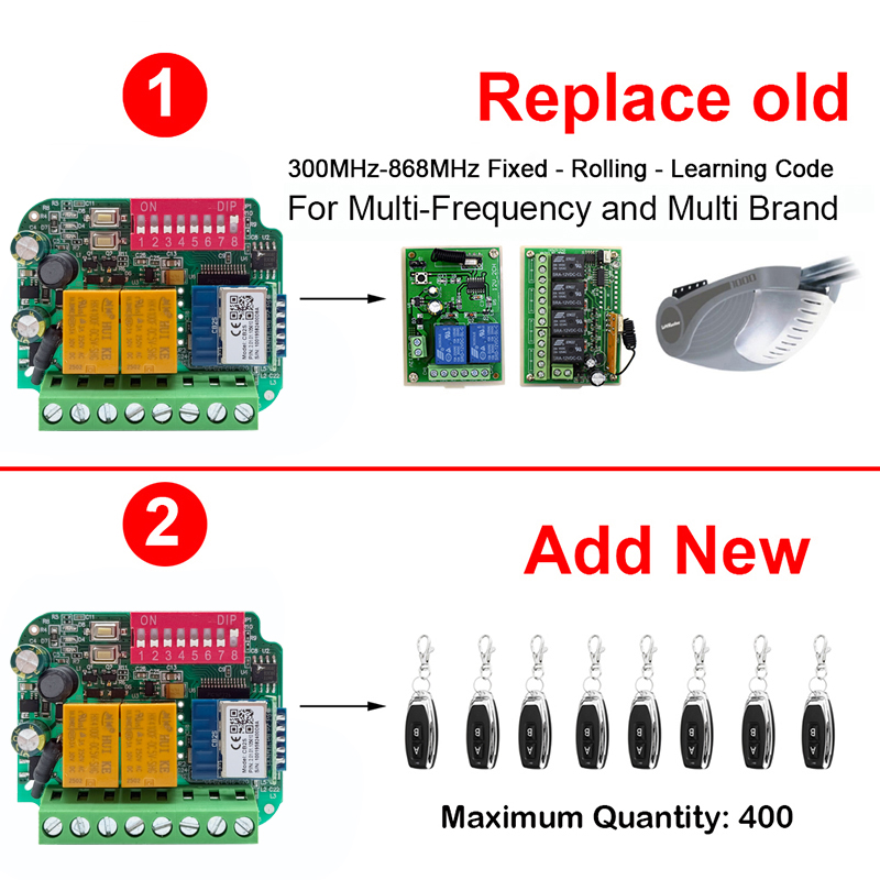 ユニバーサル 連携 Tuya WiFi スイッチ ガレージド - 433Mhz Receiver Module のレビューと価格