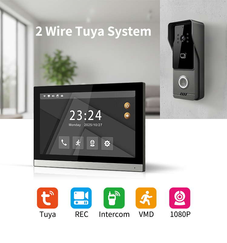 2線式ビデオインターホンシステム 1080P WiFi Tu - Smart Doorbell Wired のレビューと価格