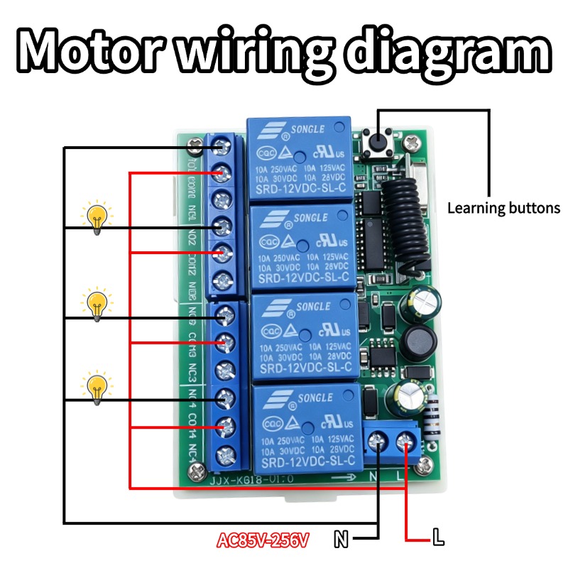 433MHz AC 110V 220V 4CH RFリモート - 433Mhz Receiver Module のレビューと価格