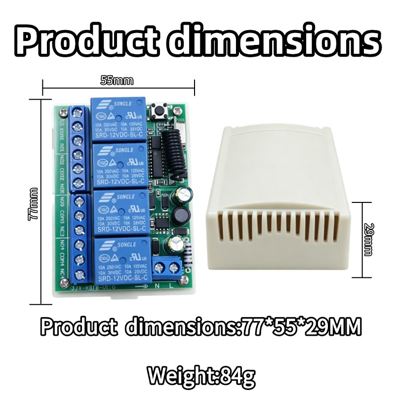 433MHz AC 110V 220V 4CH RFリモート - 433Mhz Receiver Module のレビューと価格
