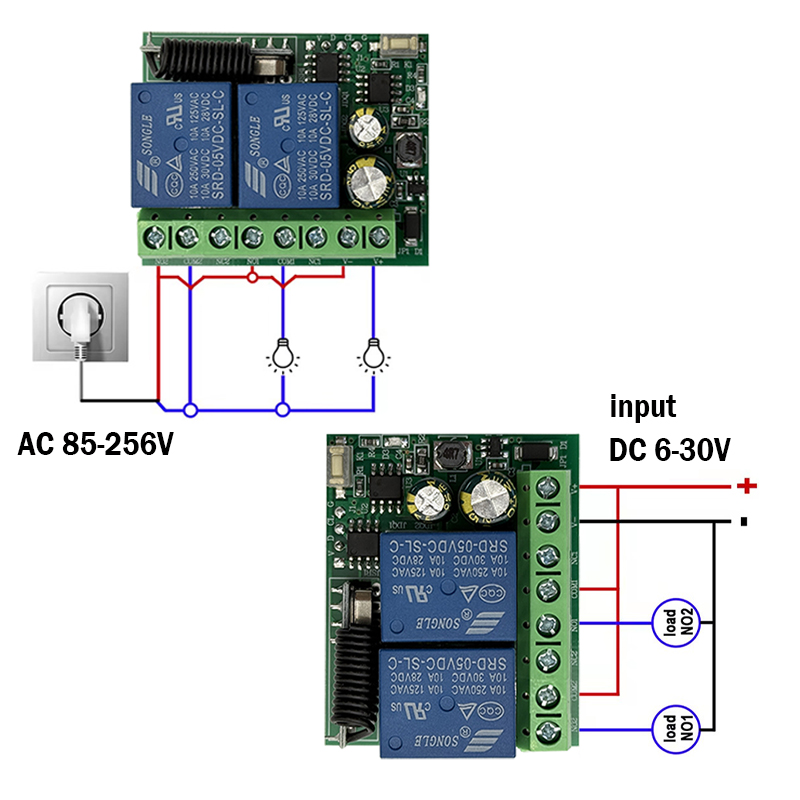 DC 12V 24V AC 220V RF433 2CH 多 - 433Mhz Receiver Module のレビューと価格