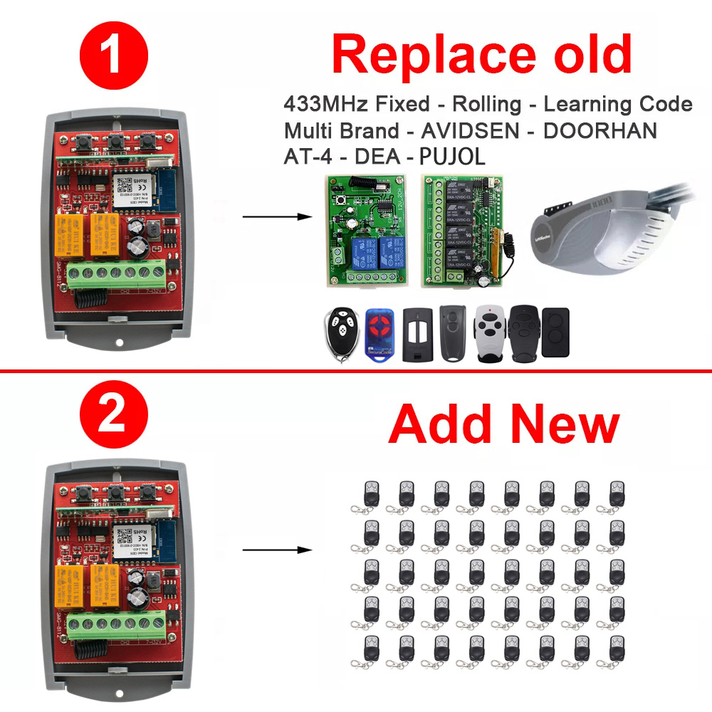 ワイヤレスドアオープナー,ドアおよびガレージドア用,外部レシ - 433Mhz Receiver Module のレビューと価格
