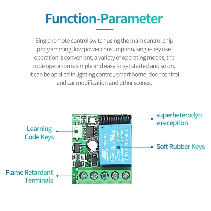 DC12VリモートコントロールスマートスイッチユニバーサルR - 433Mhz Receiver Module のレビューと価格