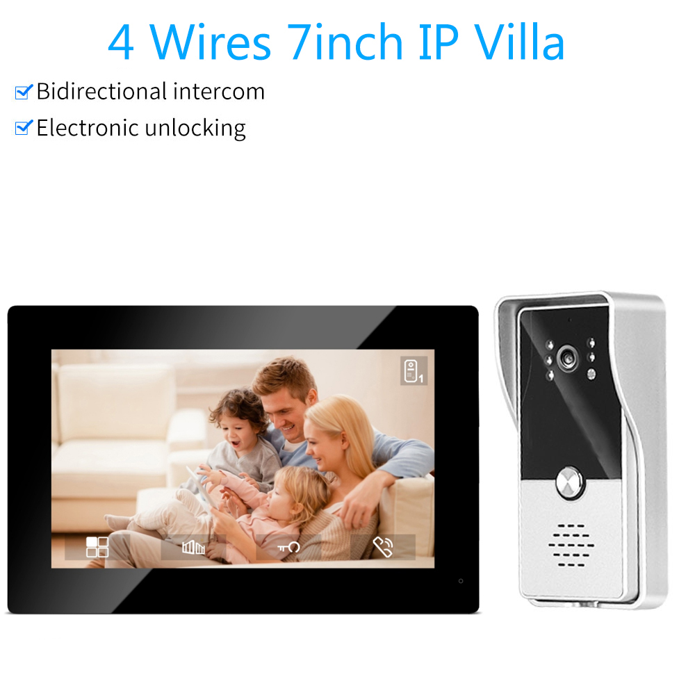 7 インチカラー有線ビデオインターホンシステムビジュアルドア - Smart Doorbell Wired のレビューと価格