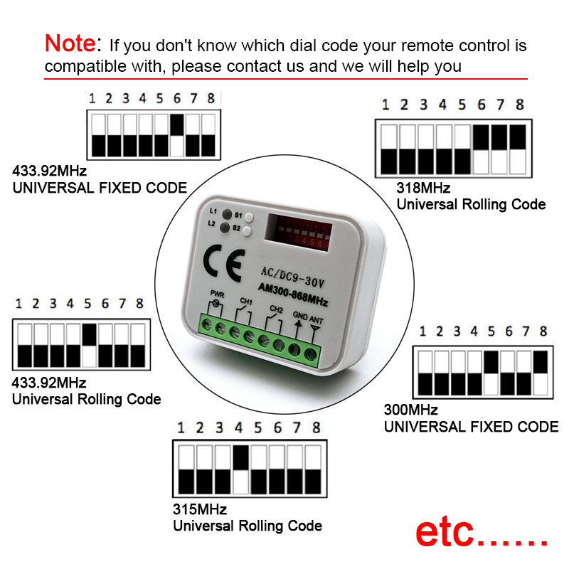1-20個の新しいユニバーサルRX MULTI 300〜86 - 433Mhz Receiver Module のレビューと価格