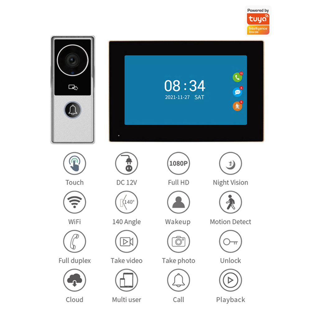 Wifiビデオドアベルシステム1080Pビジュアルドアホンド - Smart Doorbell Wired のレビューと価格