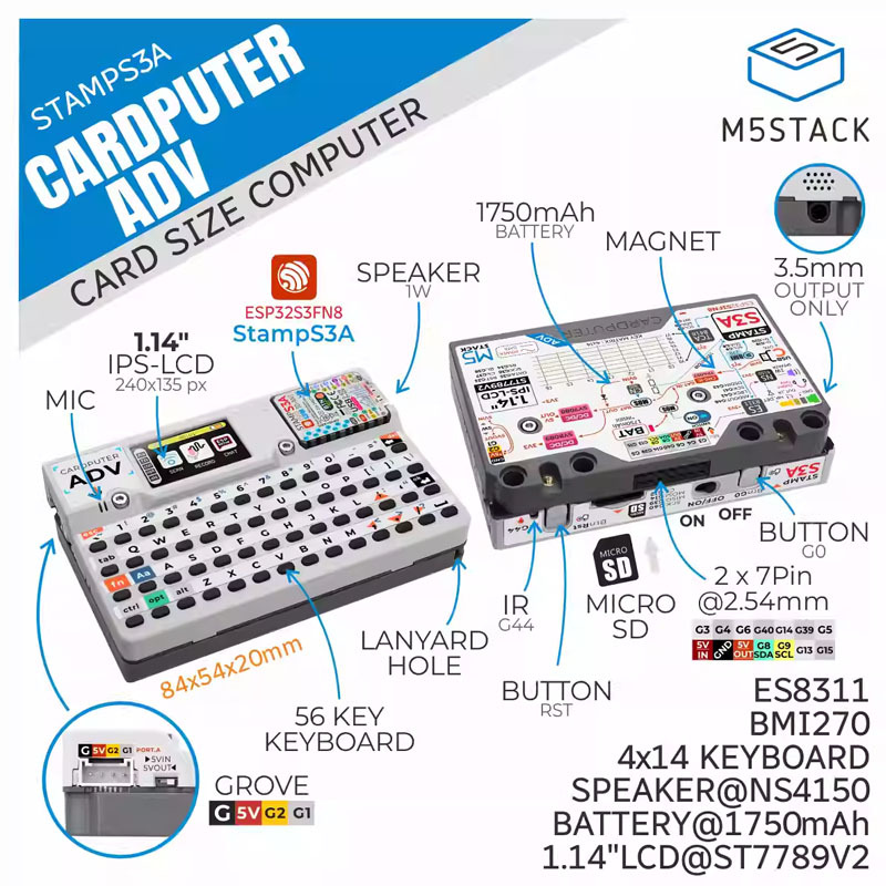 M5Stack Cardputer Adv プログラマブルカ - Iot Diy Home Automation のレビューと価格